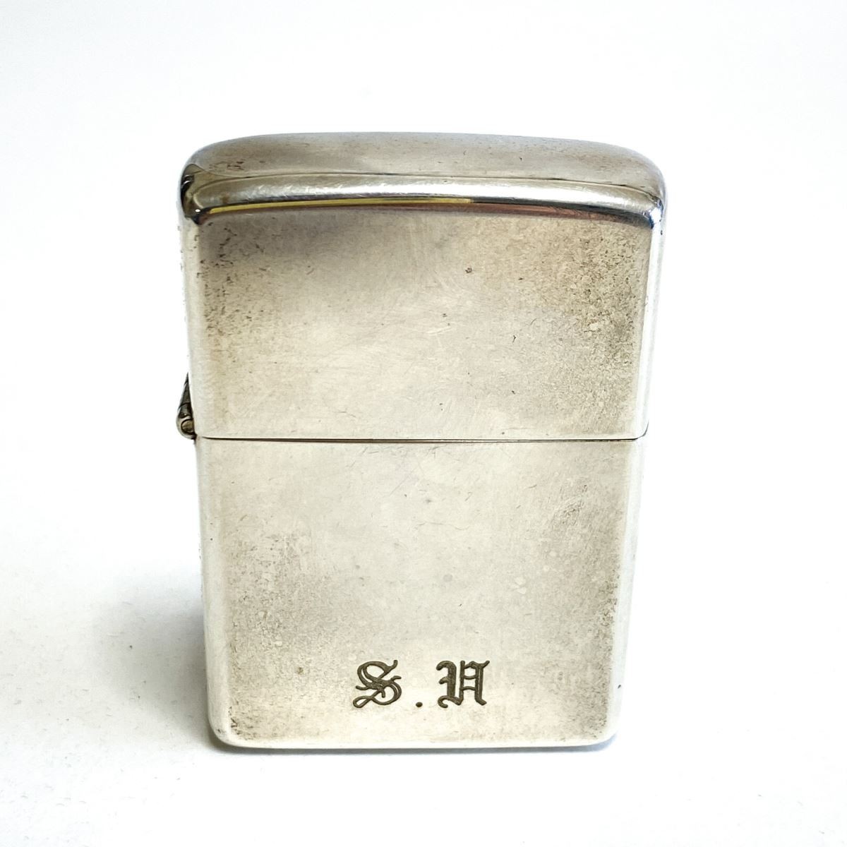 【美品 】ZIPPO STERLING SILVER スターリングシルバー ボトム刻印 イタリック体 水平刻印 筆記体 中央 旧ロゴ ビンテージ ジッポー J585_画像2