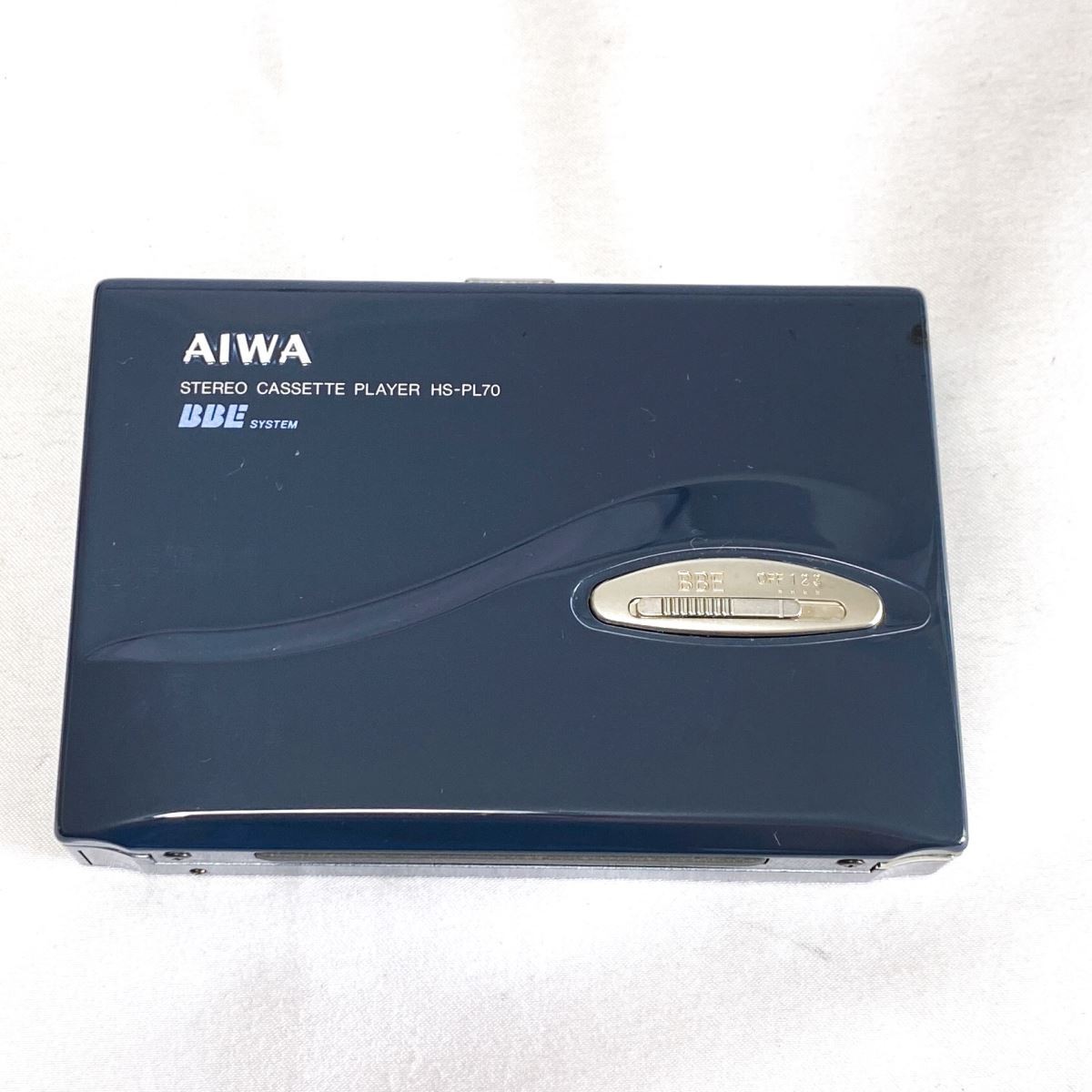 【美品 ジャンク】AIWA HS-PL70 アイワ ポータブル ステレオカセットプレイヤー カセットボーイ ブルー 取扱説明書 専用ポーチ付 H640_画像2