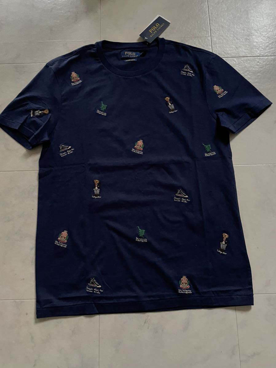 新品 ラルフローレン ポロベア 刺繍 ネイビー 半袖Tシャツ サイズM