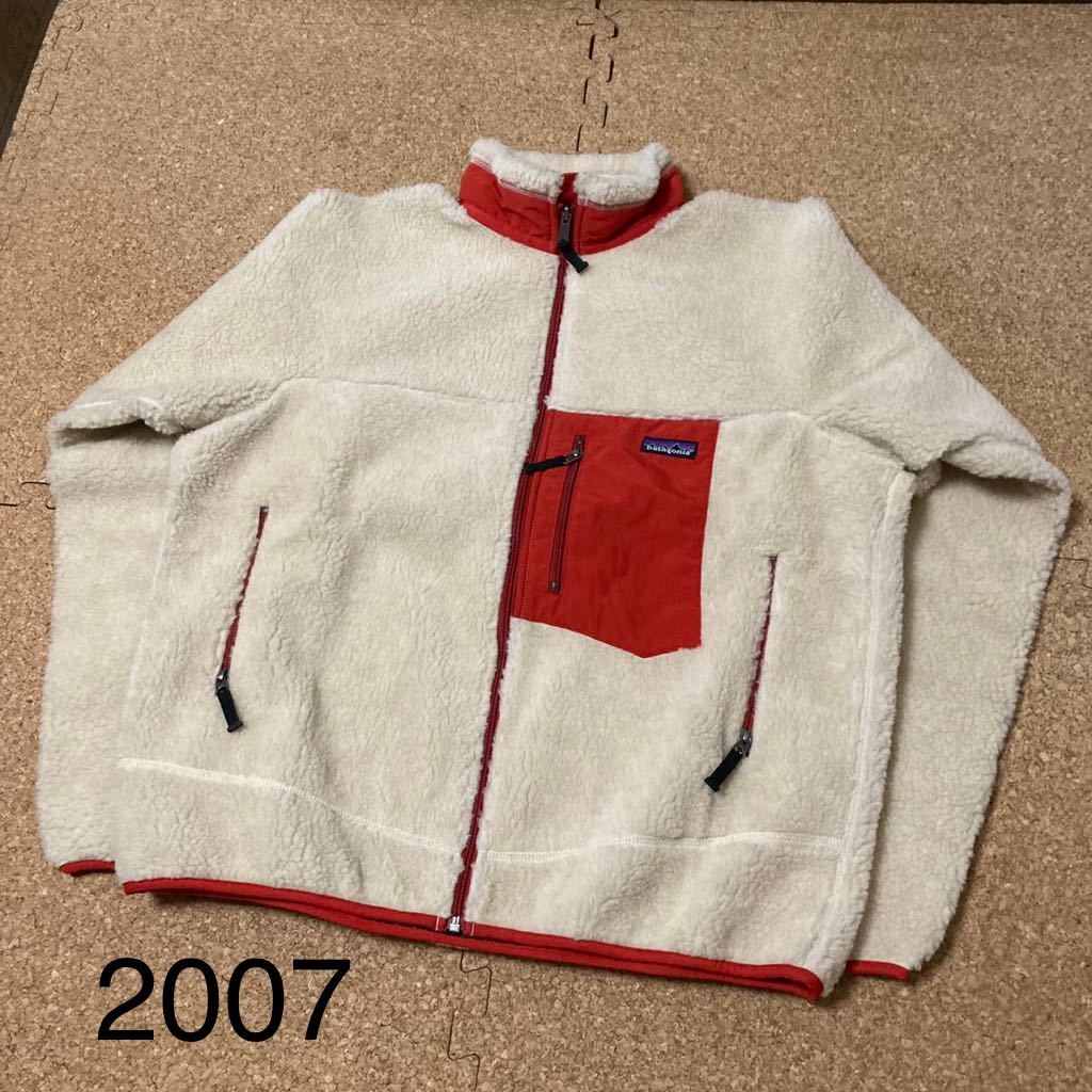 Lサイズ 新品【2007・デッドストック】patagonia クラシック・レトロX・ジャケット (ナチュラル×レッド) 廃盤 限定カラー高品質パイル希少_画像1