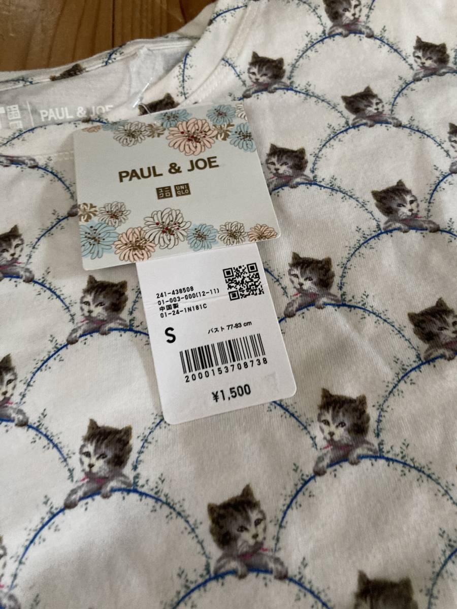 新品　即決　送料無料♪ PAUL&JOEポール&ジョーねこちゃん半袖カットソーTシャツSサイズユニクロUT綿100％　完売品_画像4