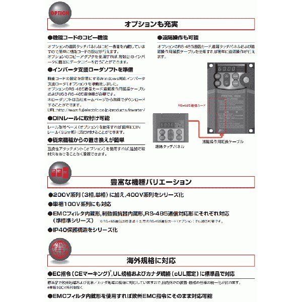 ●新品 三相200V　富士電機　コンパクト形インバーター 3.7kw FRENIC-Miniシリーズ FRN3.7C2S-2J●_画像6