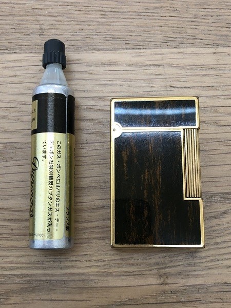 S.T.Dupont ガスライター 木目調 ブラウン×ゴールド デュポン 喫煙具 