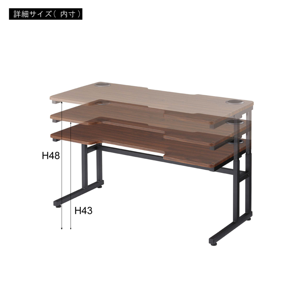 ge-ming desk computer desk low type width 90cm e sport height adjustment possibility AZ-PT-527BR