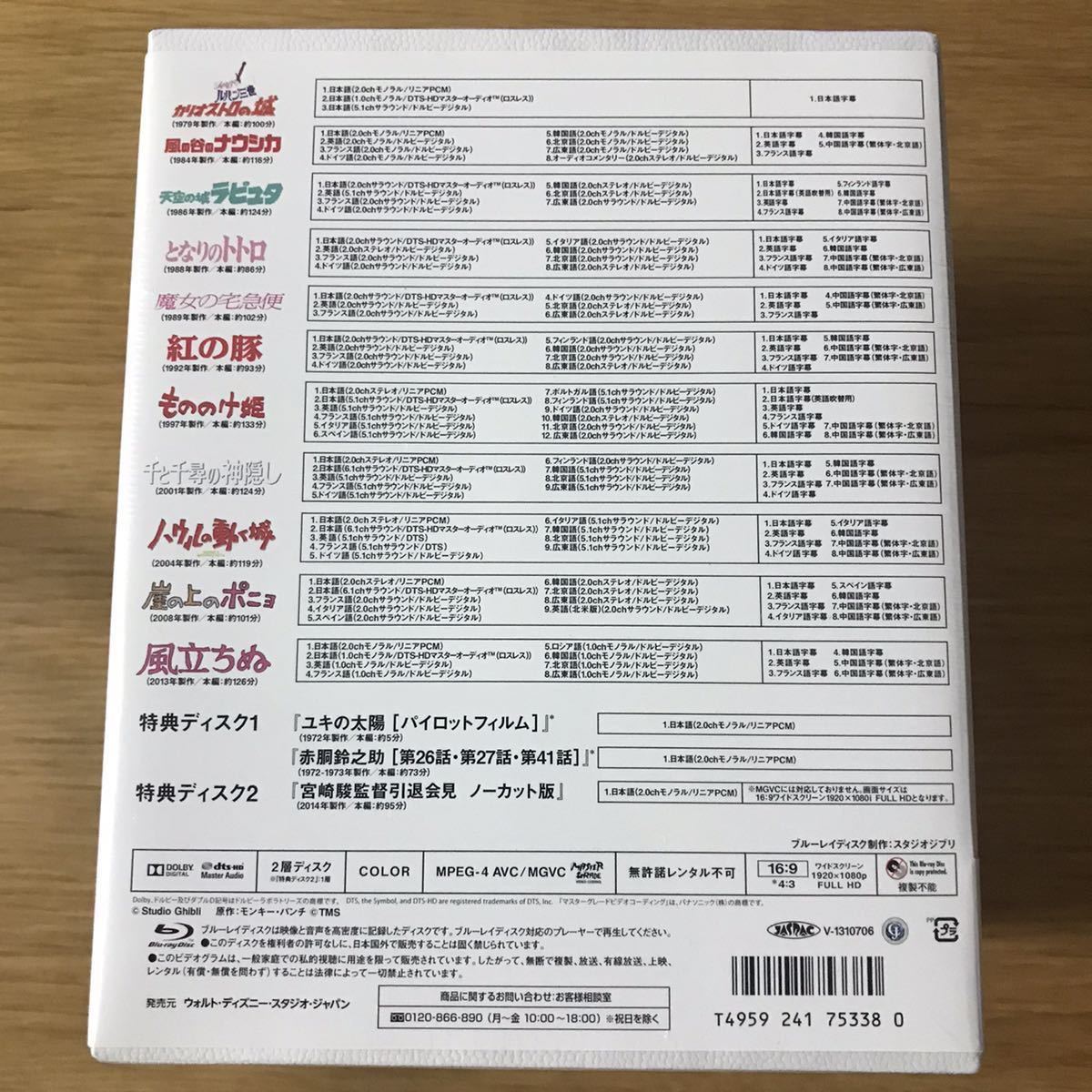 新品☆宮崎駿監督作品集 13枚組 blu-ray BOX ブルーレイ カリオストロ