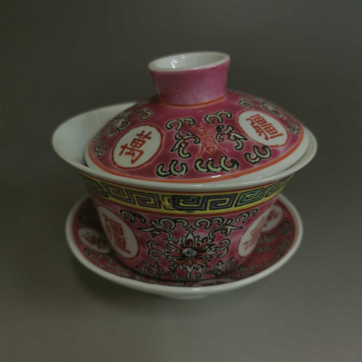 蓋碗 三才杯 煎茶道具 景徳鎮 粉彩 中国古美術 時代物 唐物 日本代购,买对网