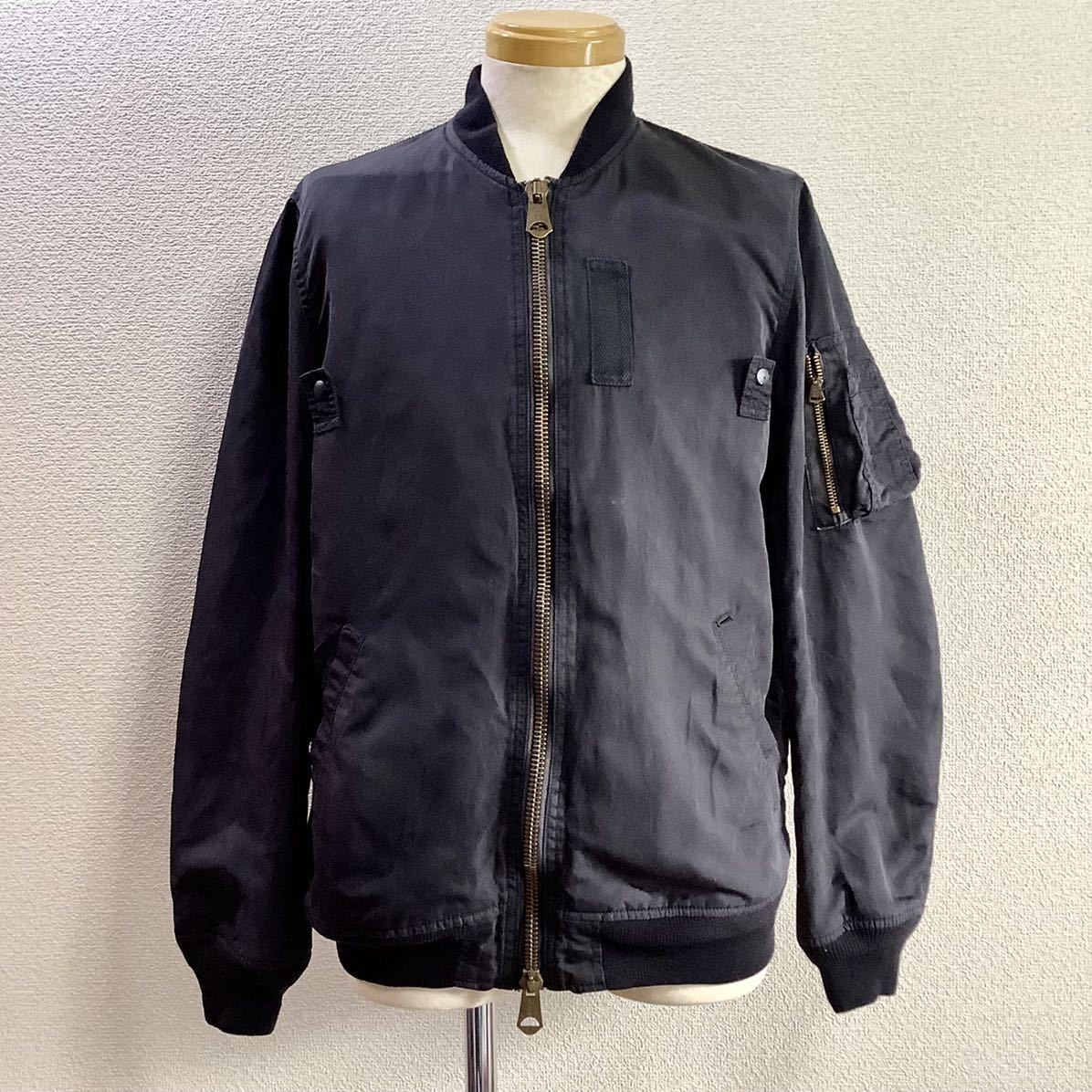 美品 レミレリーフ REMI RELIE Ma-1 L ナイロンジャケット 黒 ブラック