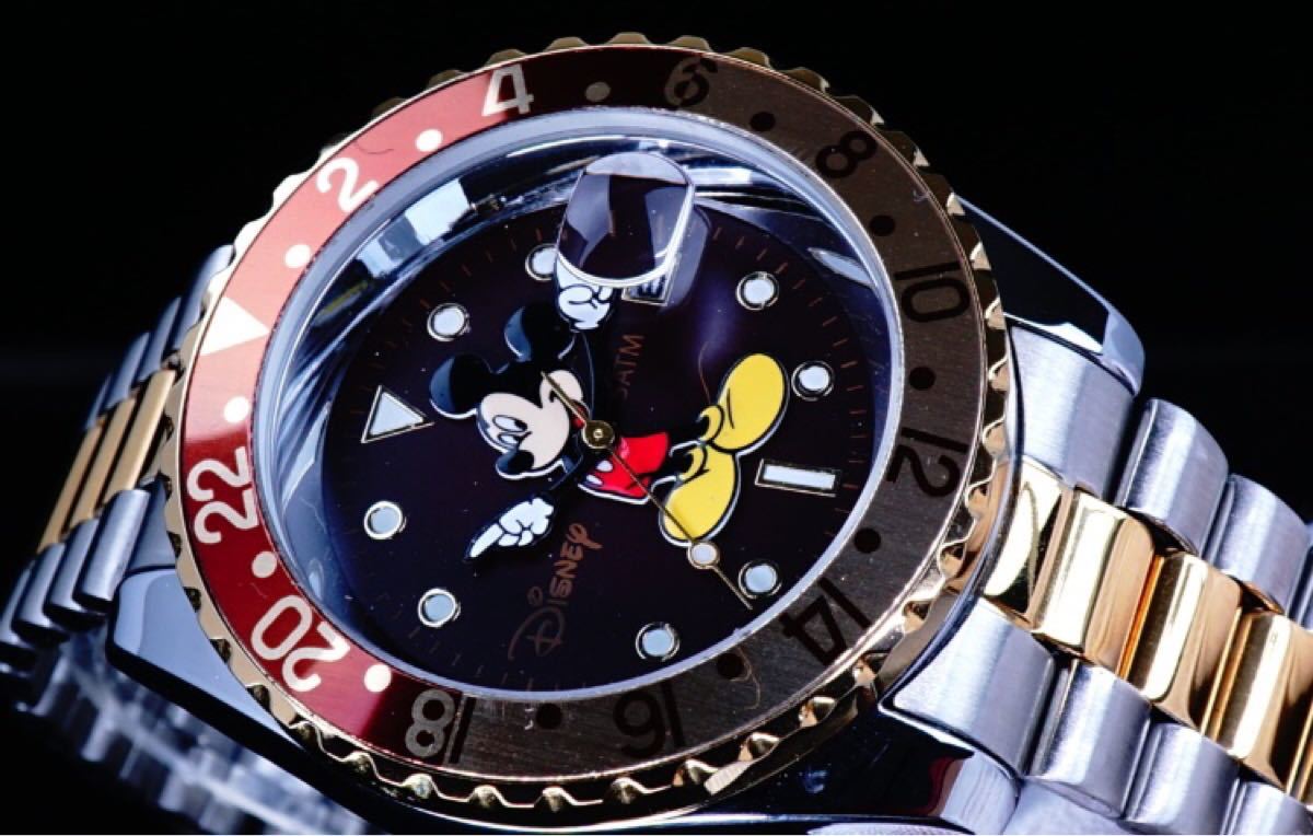 世界有名な ミッキーマウス MICKEY Disney コラボ 電池式 腕時計/GMT