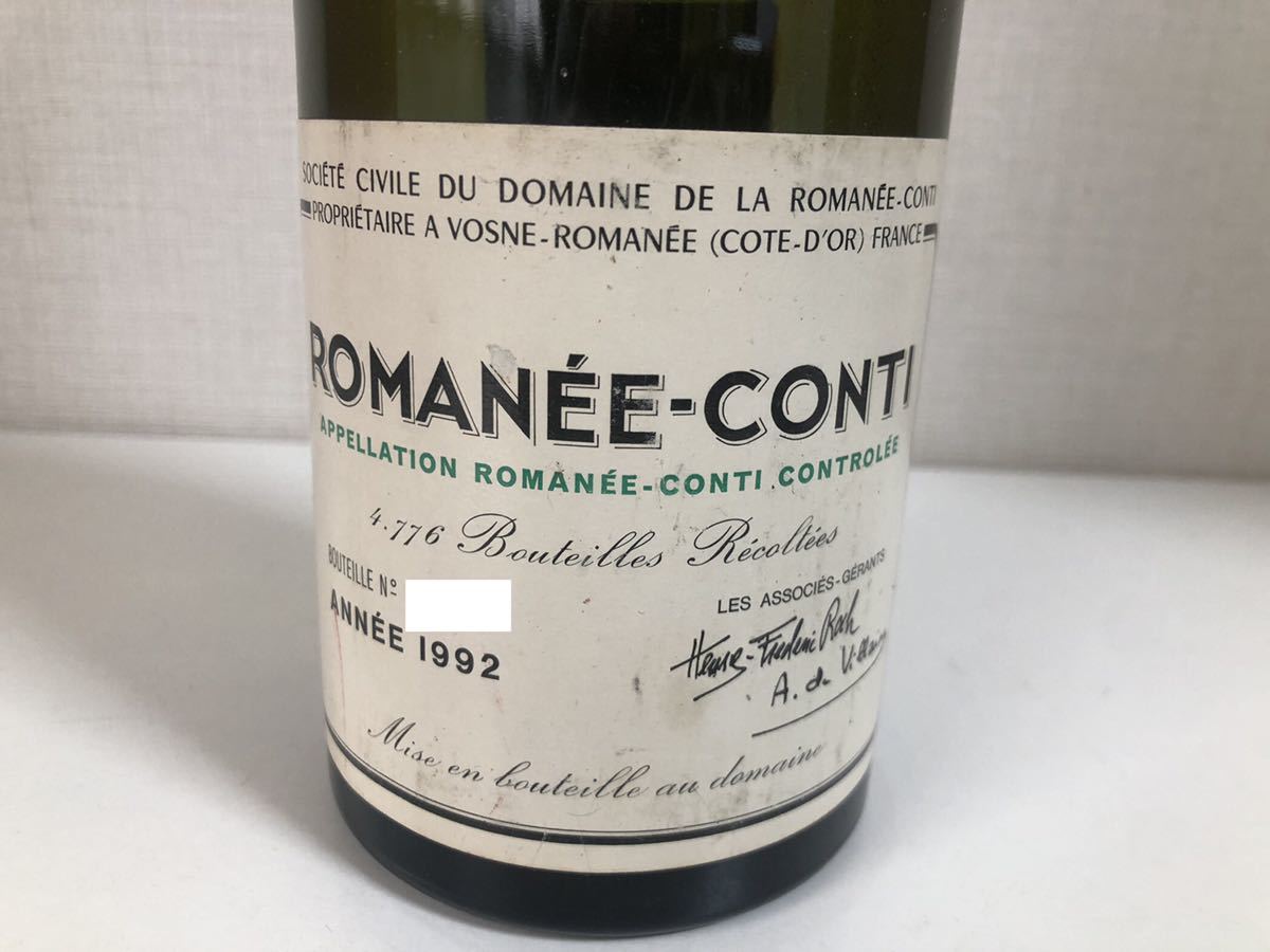 空き瓶】DRC Romanee-Conti ロマネコンティ 1992 空瓶 | charcas.gob.mx