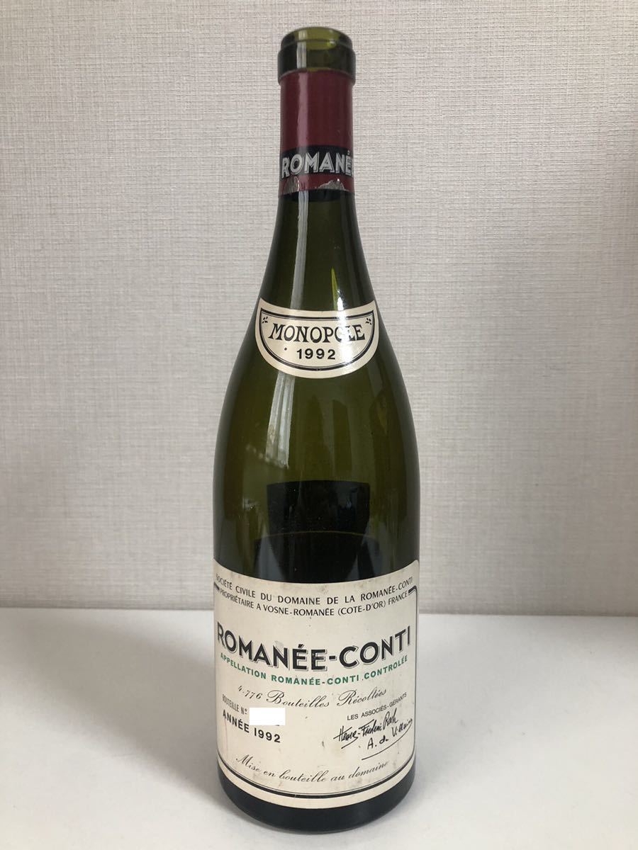 空き瓶】DRC Romanee-Conti ロマネコンティ 1992 空瓶 | sweatreno.com