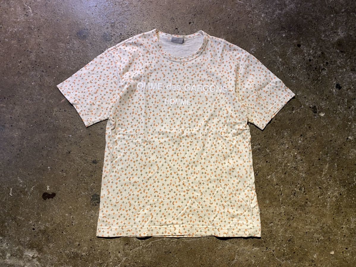 COMME des GARCONS HOMME AD2002 総柄 ロゴ プリント カットソー Tシャツ コムデギャルソンオム HF-T018