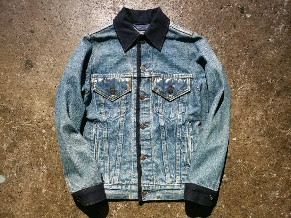 COMME des GARCONS 1989 青山SP 初期 LEVI'S 塩ビ 70506 USA製 デニムジャケット 80s コムデギャルソン リーバイス 再構築 vintage_画像3