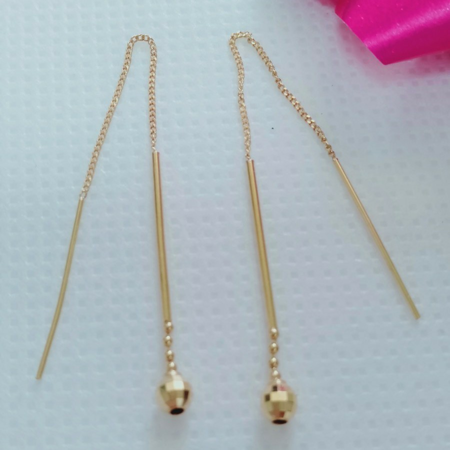 ふるさと割 新品 K18 18金 ロング アメリカンピアス