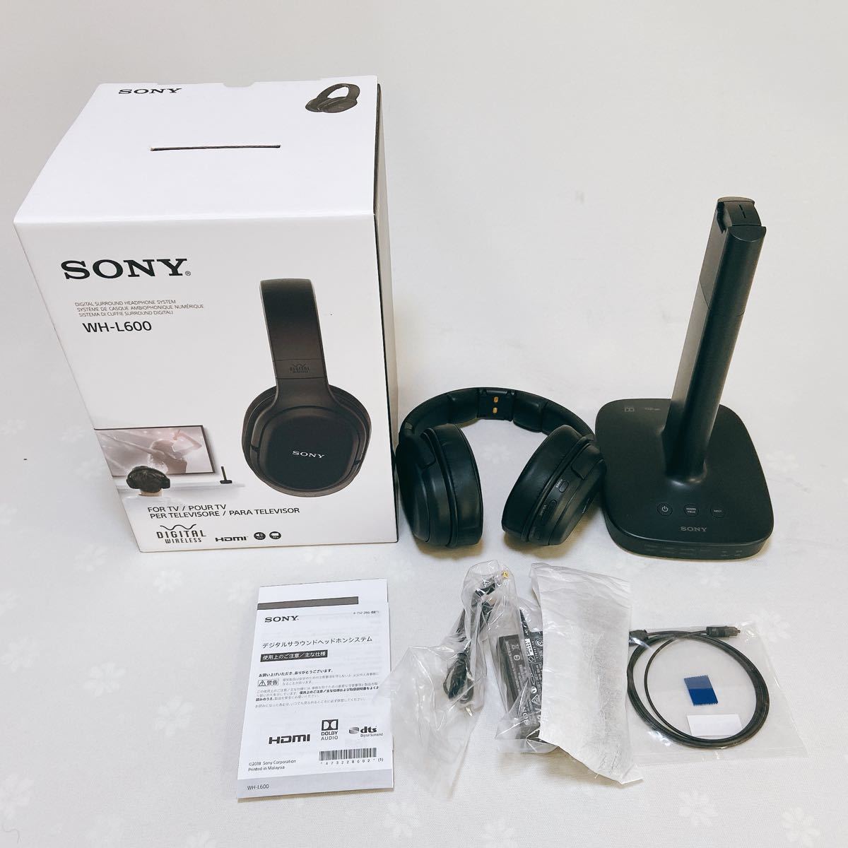 【中古品】SONY ソニー デジタルサラウンドヘッドホンシステム WH-L600 7.1ch VPT HDMI対応（ARC） ブラビアリンク対応  ワイヤレス