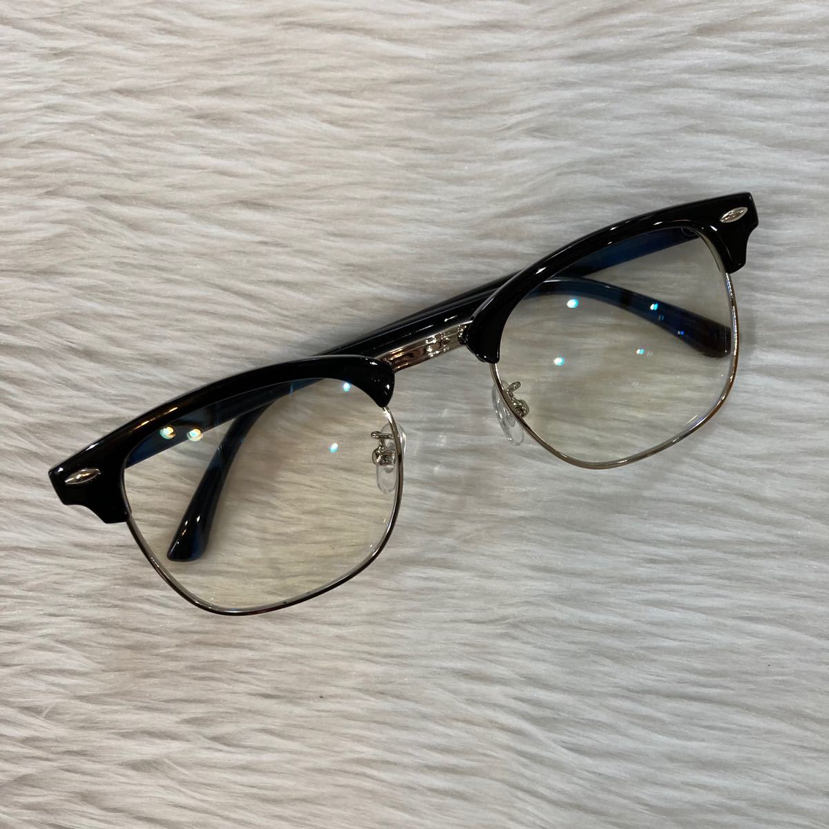 コンビフレームメガネ眼鏡サングラス個性的レトロめがねスクエアヴィンテージミリ