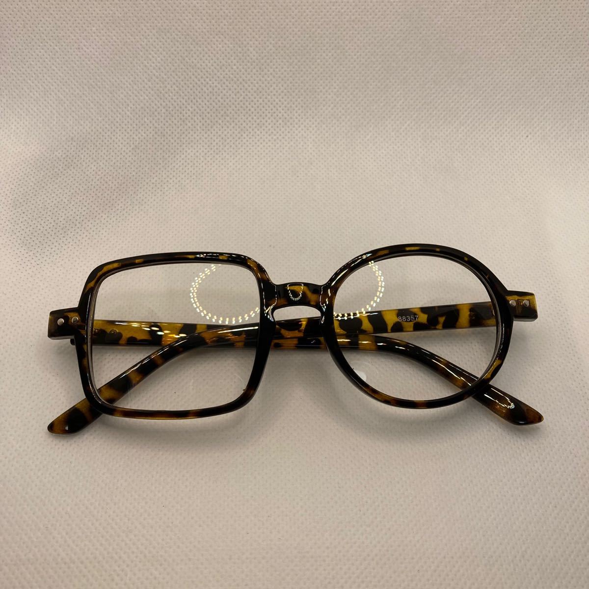 PayPayフリマ｜おしゃれ眼鏡メガネ非対称フレーム個性的デザインサングラス 鼈甲べっ甲ブラウン茶色