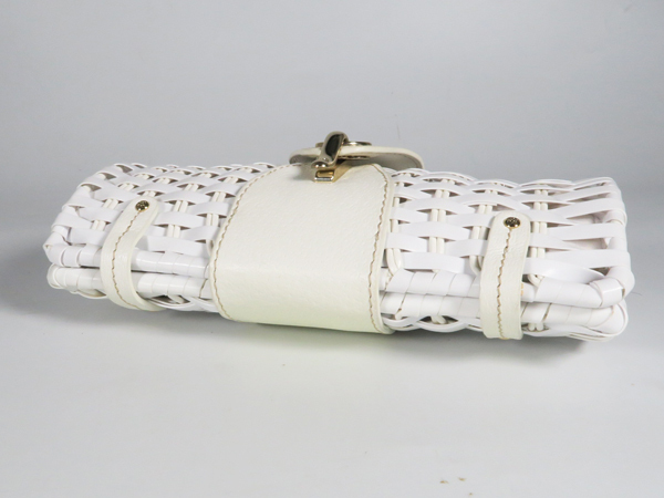 [ Medama ]kate spade Kate Spade straw clutch bag HAVANA white * beautiful goods 