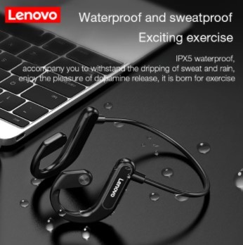 ワイヤレスヘッドセット 骨伝導ipx5 防水 スポーツ ランニング Lenovo-bluetooth_画像4