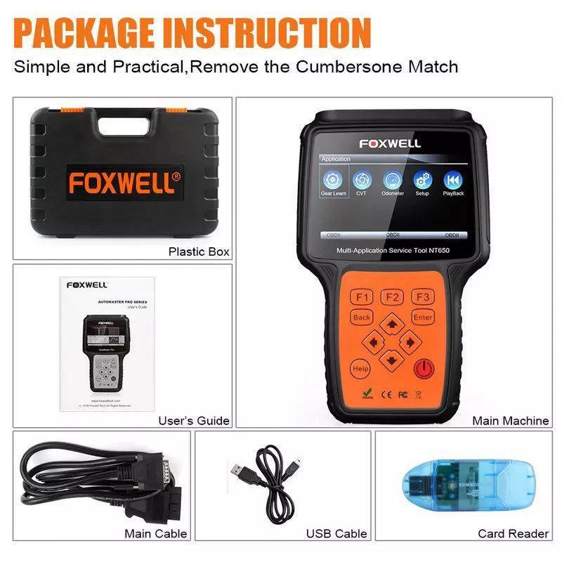 ☆新品 ☆☆送料無料☆ FOXWELL NT650 OBD2 自動スキャナー ABSエアバッグ SAS EPB DPF TPMS オイルリセット ODB2 車診断ツール_画像6