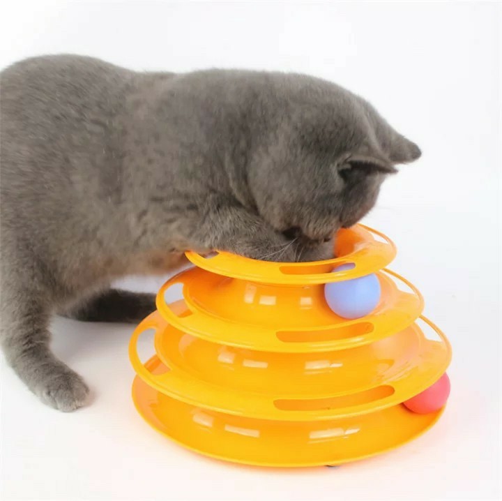 キャットボールタワー 猫 おもちゃ ペット用品 タワー型 ぐるぐるボール 猫おもちゃ