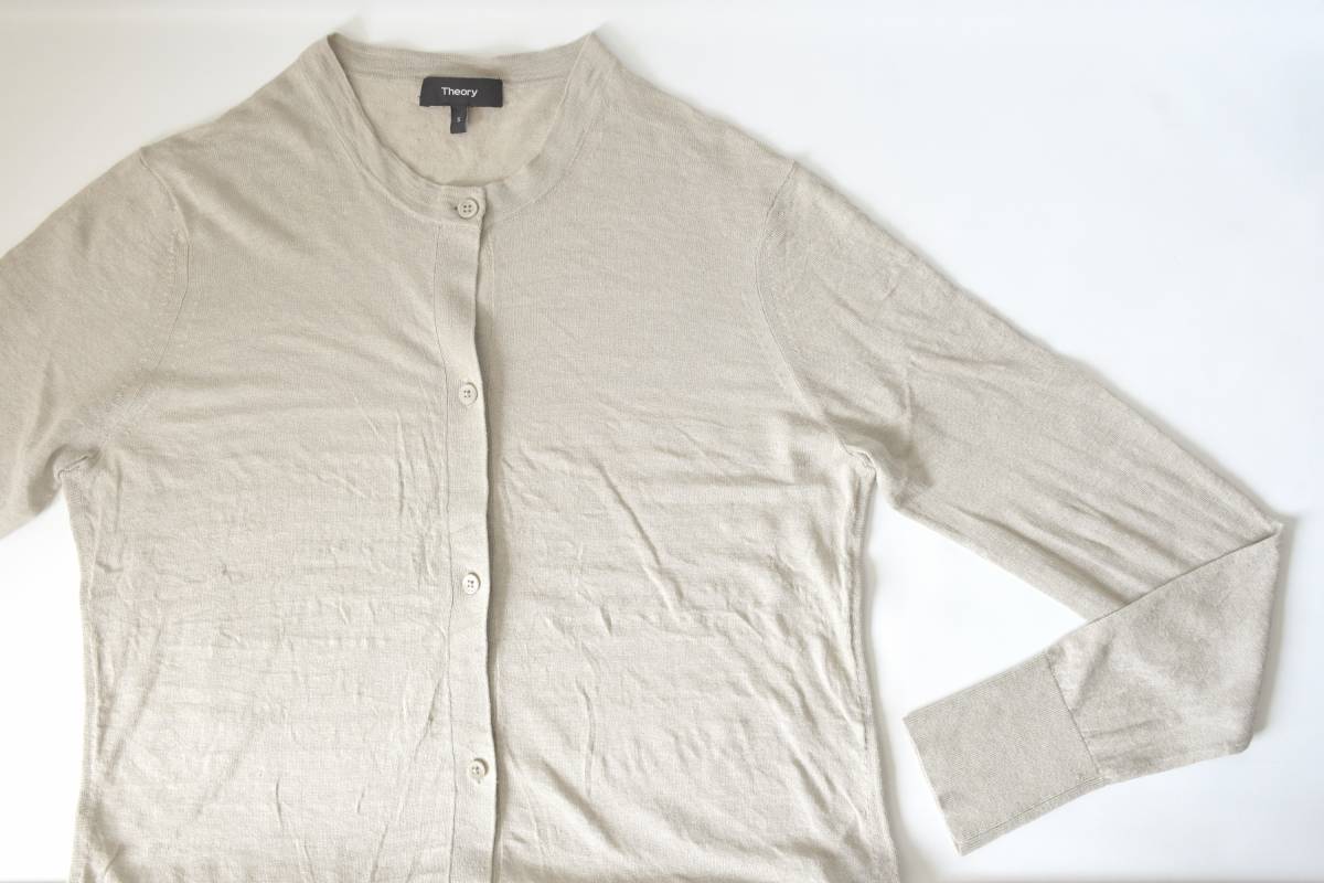Theory:リネンニットロングカーディガン/CREWNECK.CARDI.MID/NEW