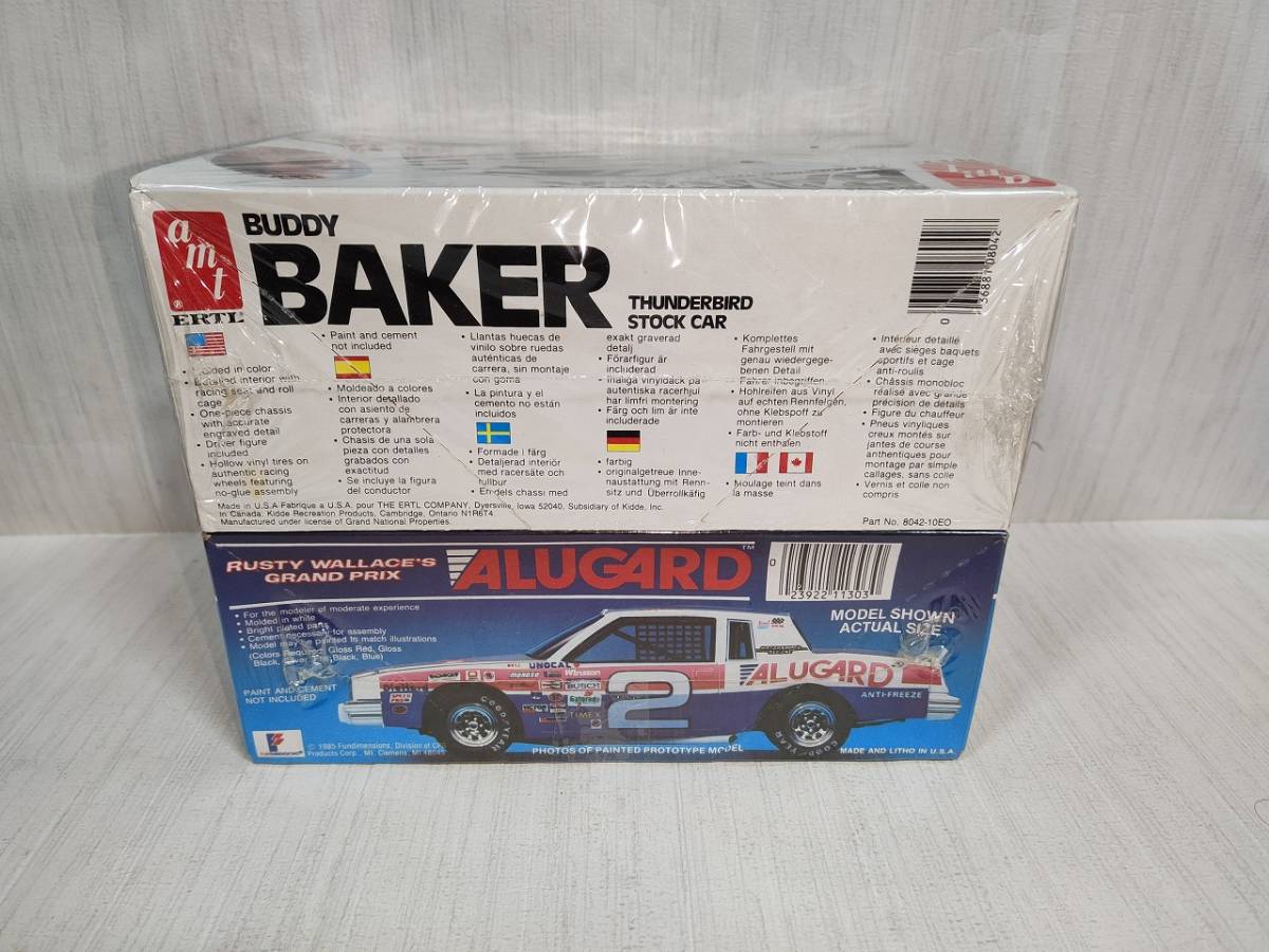 1/25 AMT Buddy Baker 1983 T-Bird NASCAR + 訳あり 1/25 MPC Rusty Wallace 1985 Pontiac NASCAR (リアウィンドウ癒着溶け) _画像9
