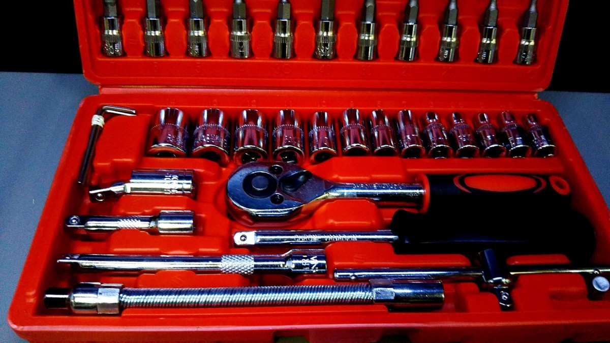 45 kind socket wrench set ratchet wrench difference included angle 6.3mm 1/4 -inch tool bike in-vehicle [AU-1195]zffql