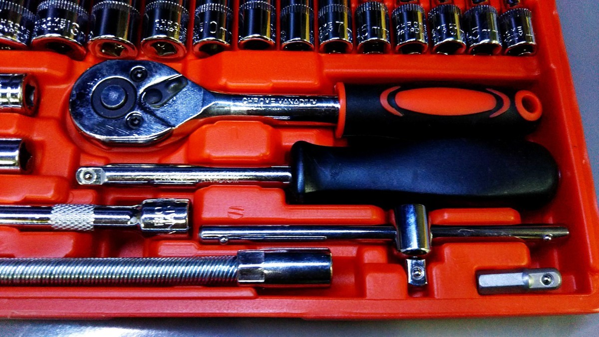 45 kind socket wrench set ratchet wrench difference included angle 6.3mm 1/4 -inch tool bike in-vehicle [AU-1195]zffql