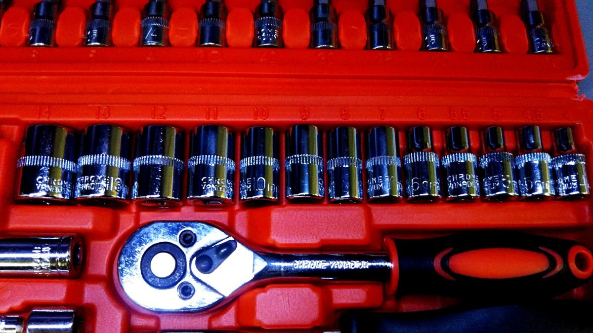 45 kind socket wrench set ratchet wrench difference included angle 6.3mm 1/4 -inch tool bike in-vehicle [AU-1195]zffql