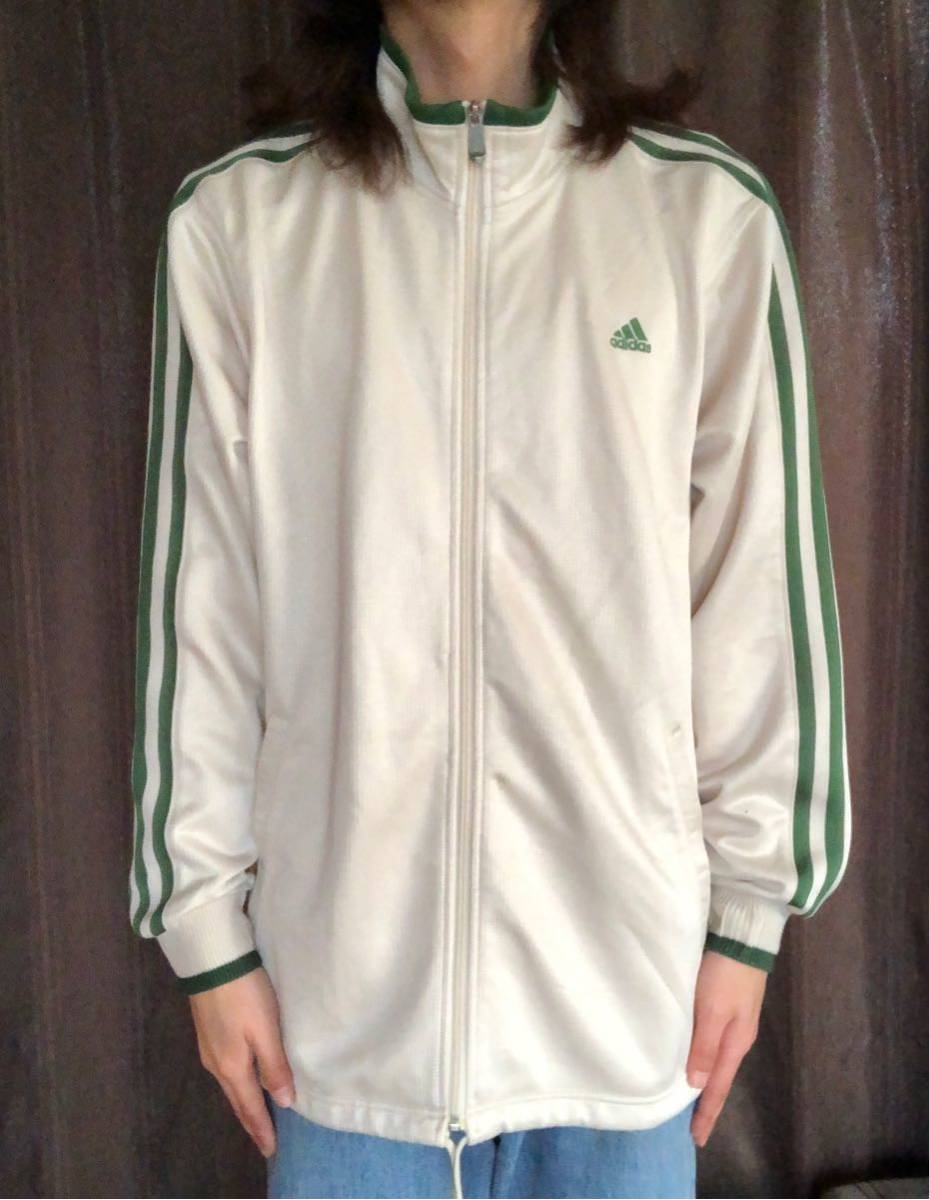 adidas】ジャージ オーバーサイズ ベージュ 緑 古着 高配色 オフ adidas】ジャージ オーバーサイズ ベージュ 緑 古着 高配色 オフ
