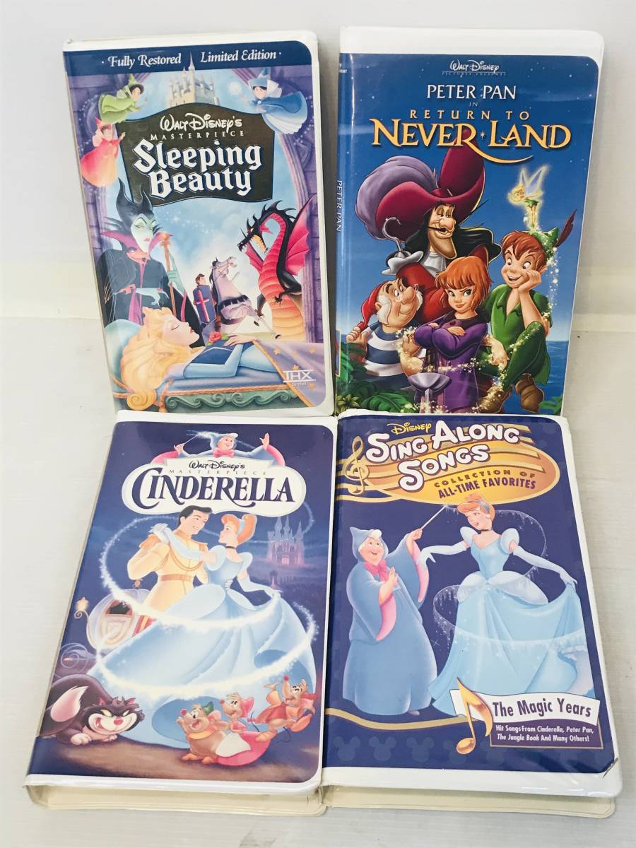 【輸入版 VHS ビデオ】 ディズニー Disney シンデレラ　眠れる森の美女　ピーターパン　IN RETURN TO NEVER LAND * SING ALONG SONGS_画像1