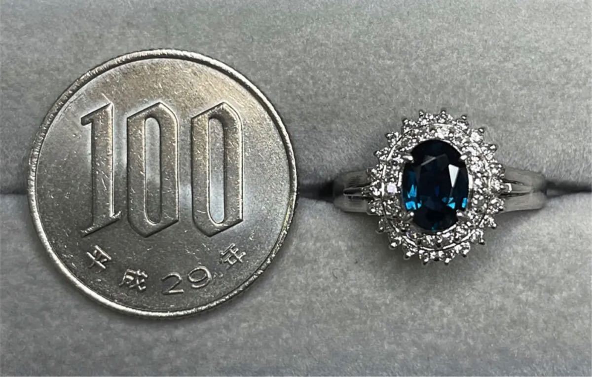 在庫処分 高級ジュエリー ブルーサファイア1.01ct ダイヤモンド0.30ct