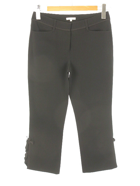 トゥービーシック TO BE メーカー公式ショップ CHIC 裾リボン クロップド 黒 ボトムス レディース ブラック パンツ 海外正規品 40