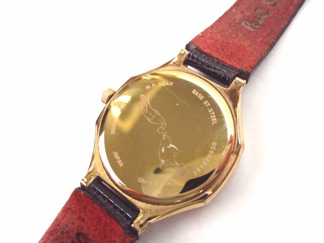 ポールスミス PAUL SMITH 腕時計 アナログ 3針 クォーツ レザーベルト 型押し 1036-S082056 白文字盤 ゴールド系 ブラウン レディース_画像2