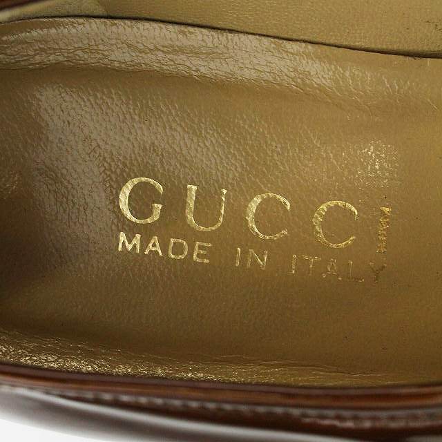 グッチ GUCCI ホースビット ローファー シューズ ヒール エナメル 36