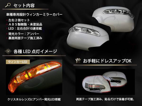 簡単取付 LEDウィンカーミラー クリアレンズ キューブ Z11系_画像2