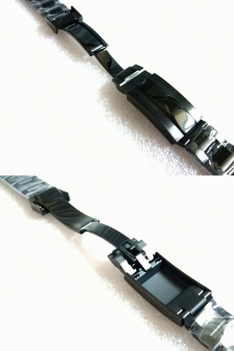 【新品】ステンレス時計ベルト ロレックス対応 ブラック 互換品の画像4