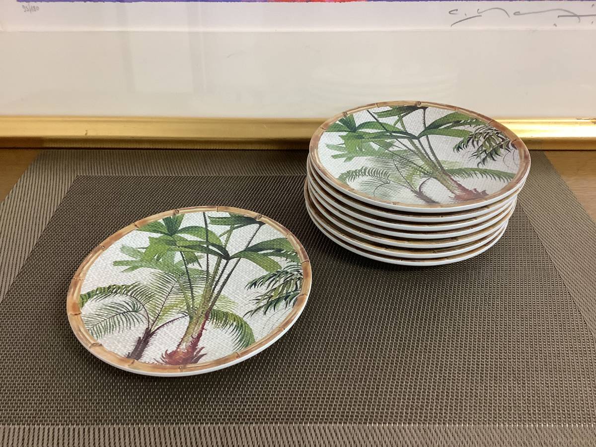 USED☆ 爆買い！ 即出荷 Tommy Bahama トミーバハマ 椰子の木 小皿 バーベキュー 8枚 プラスチック製