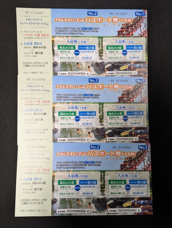 はコメント⒨ ナガシマスパーランド 長島スパーランド パスポート券 2