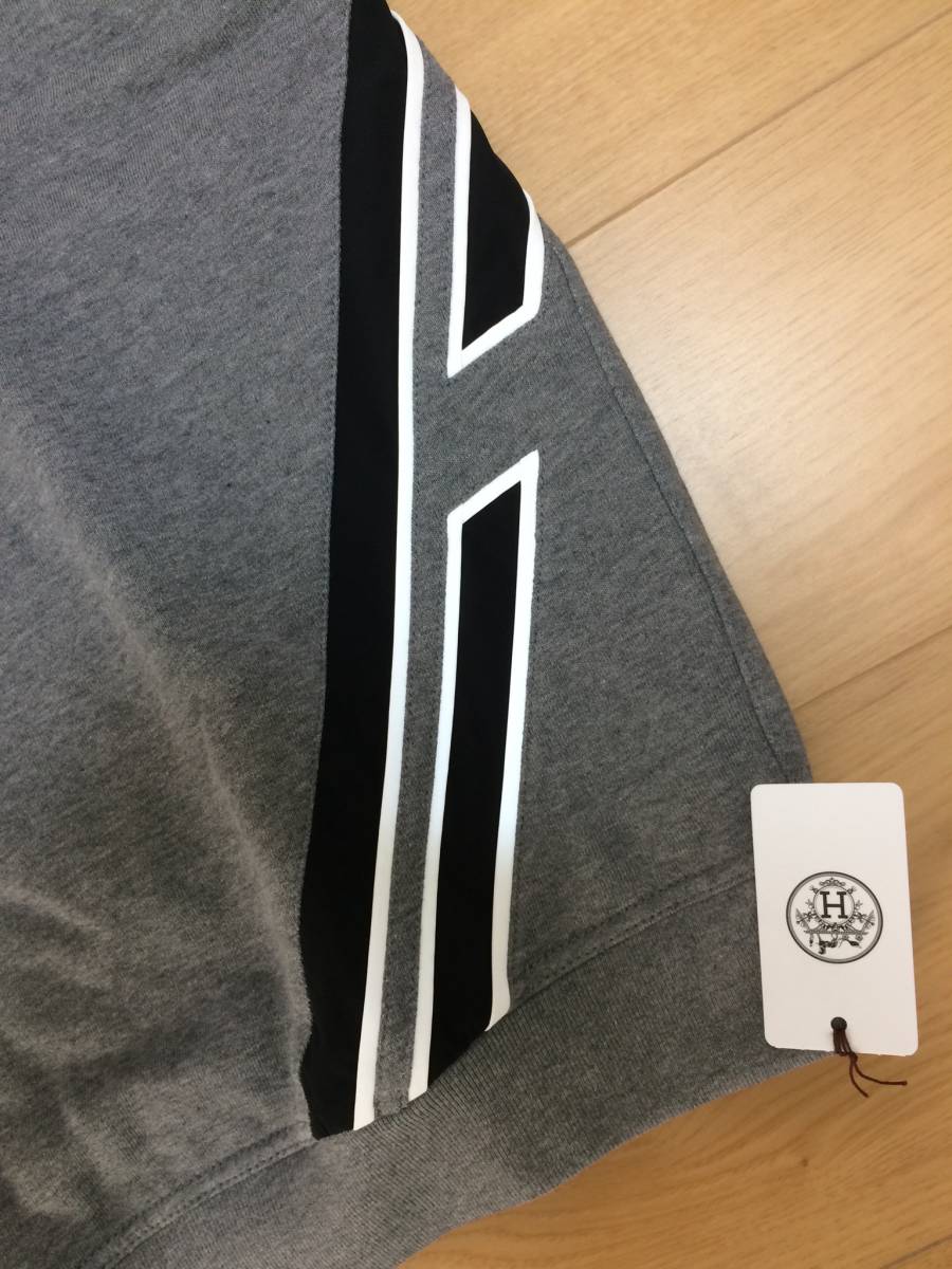 HERMES 半袖 スウェットシャツ グレー XL コットン クルーネック