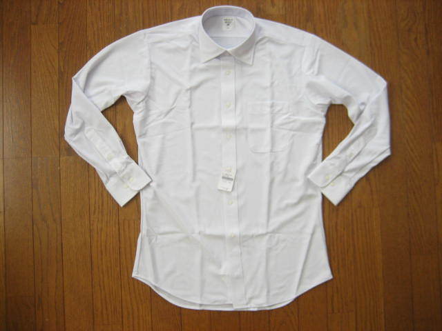 即決新品 SHIRTS MART ワイドカラー 長袖 ニット シャツ 白&ラベンダー系ストライプ M / 39-80 / EWEC02-28 / 送料無料 4_画像5