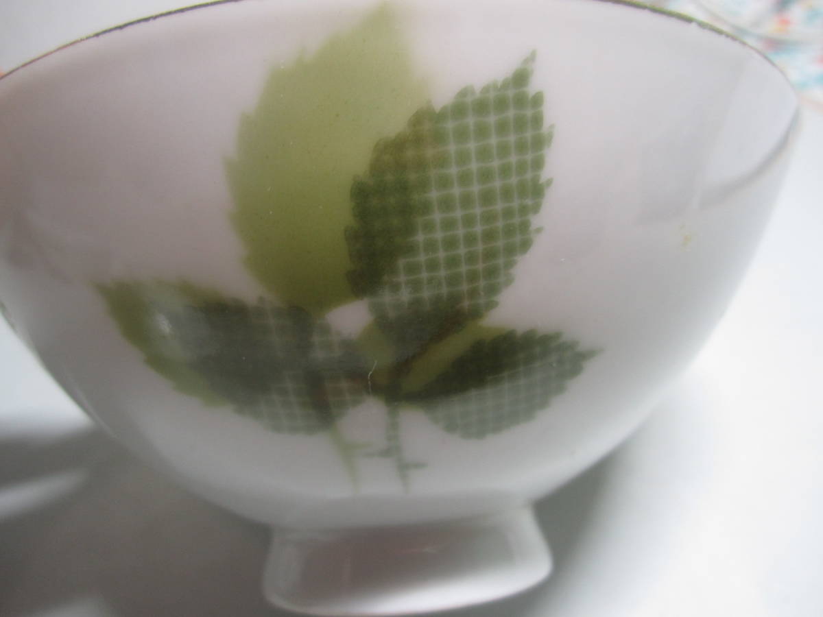 少し古い深川製陶　葉っぱ柄　ご飯茶碗　　6コ_画像7