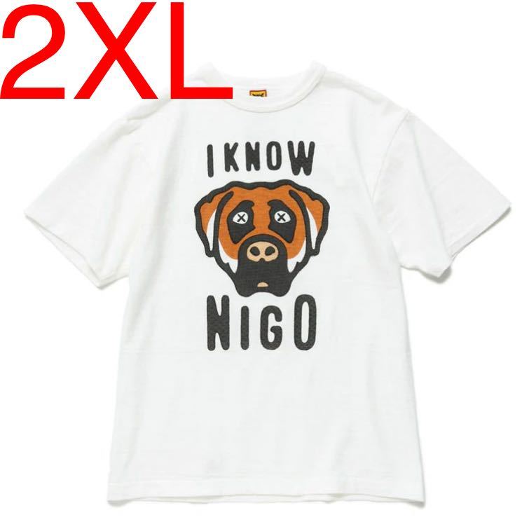 2XLサイズ 新品未使用 即日発送 I KNOW NIGO KAWS T-SHIRT WHITE HUMAN