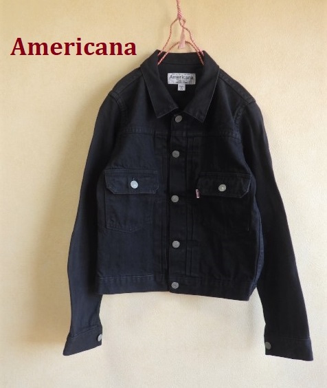 ●AmericanaアメリカーナブラックデニムジャケットS●ジージャン
