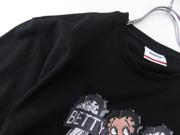 Betty-Boop　ベティブープ　ロングカットソー　ロングTシャツ　刺繍入り 黒　M_画像5