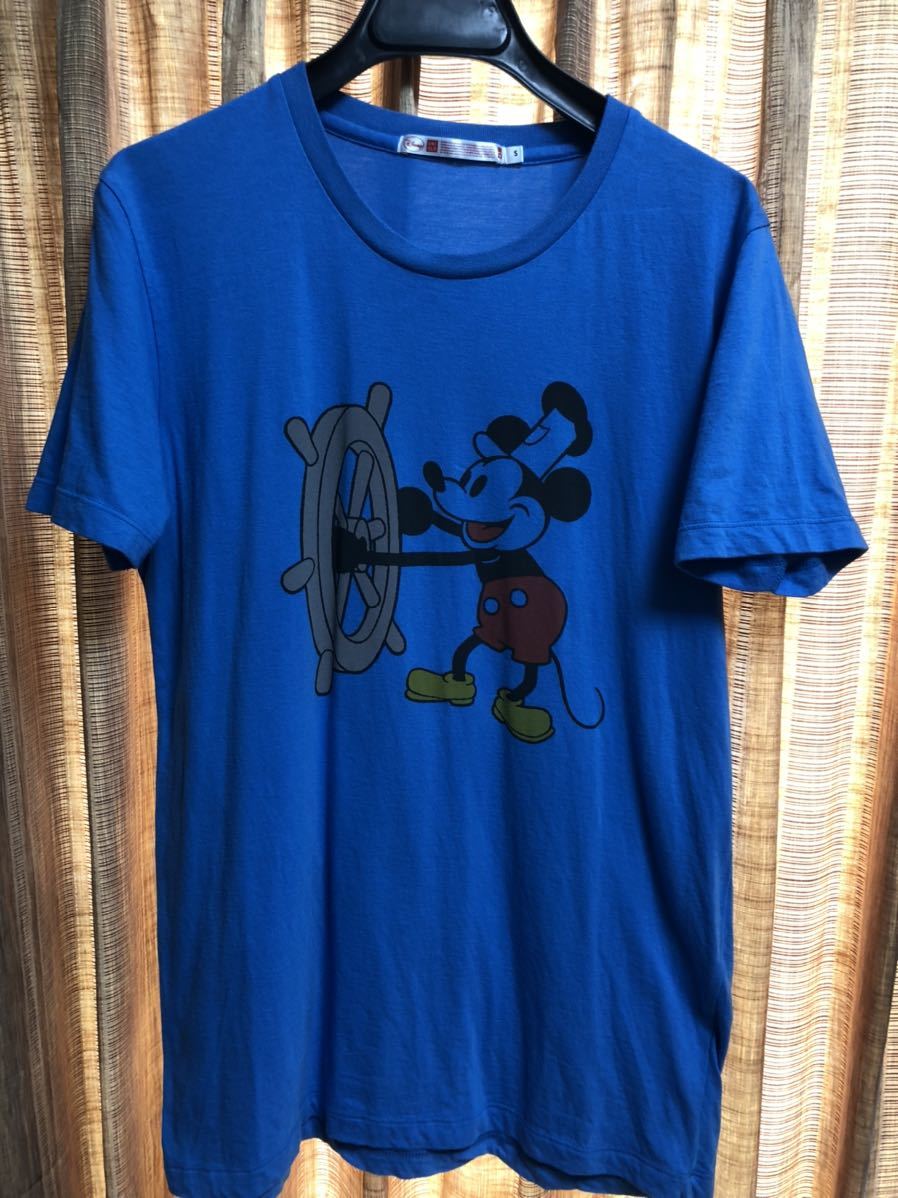 Paypayフリマ 美品 ユニクロ ディズニーtシャツ ミッキーマウス ブルー S
