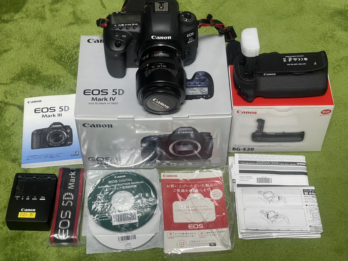 超美品!canon EOS 5D Mark IV ・バッテリーグリップ BG-E20・レンズ