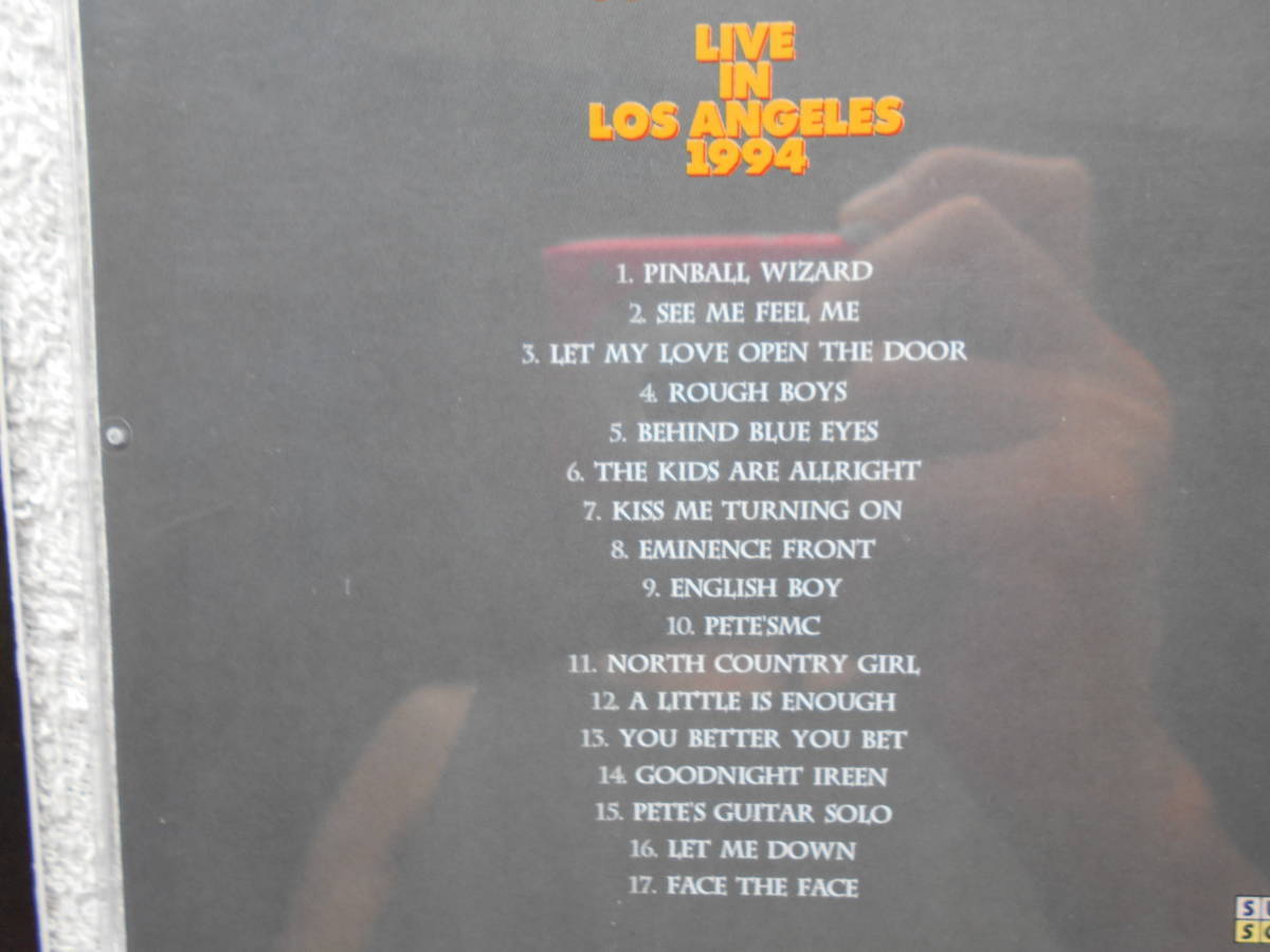 ピート・タウンゼンド Pete Townshend ザ・フー THE WHO●CD●LIVE IN LA 1994！！_画像2