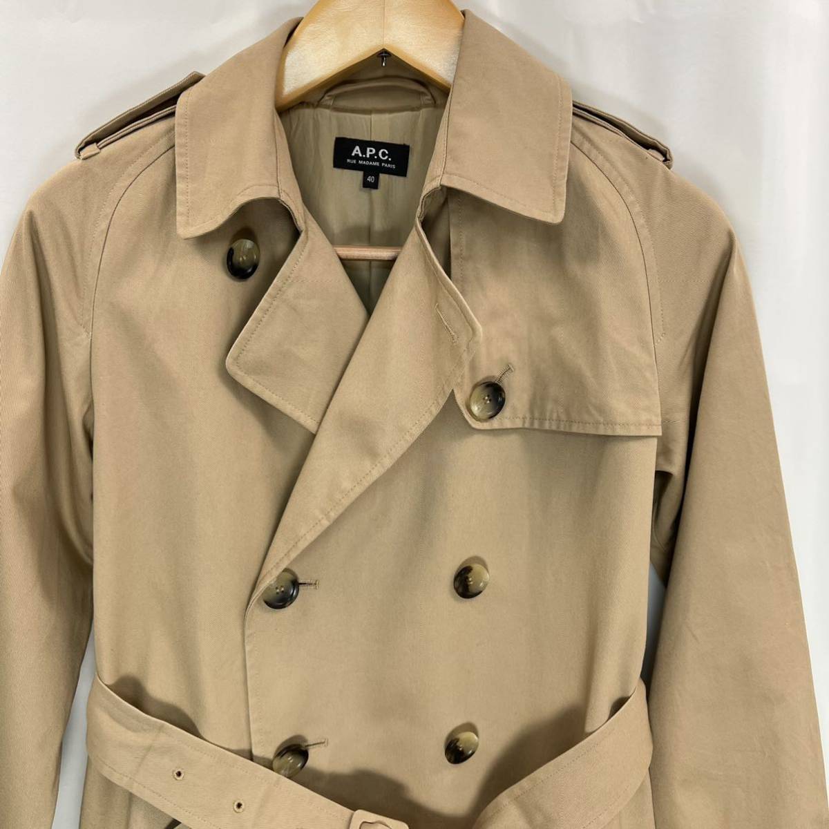 M461 A.P.C トレンチコート レディース グレー コットン 春-