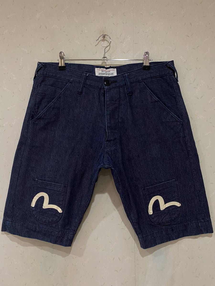 人気カラーの ※EVISU BJBB.C 34 濃紺 デニムパンツ ショート